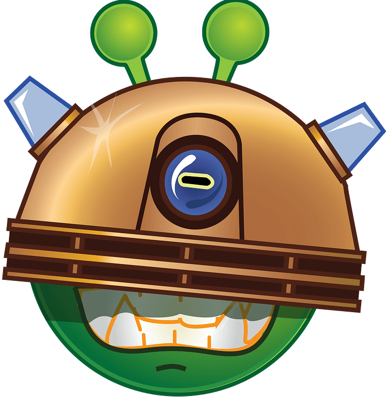 Smiley green alien exterminate