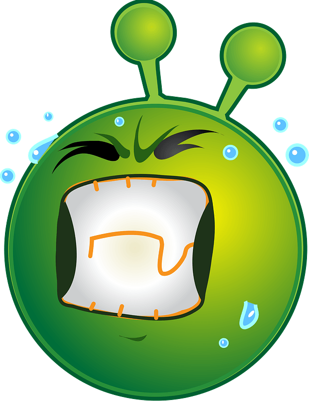 Smiley green alien huff