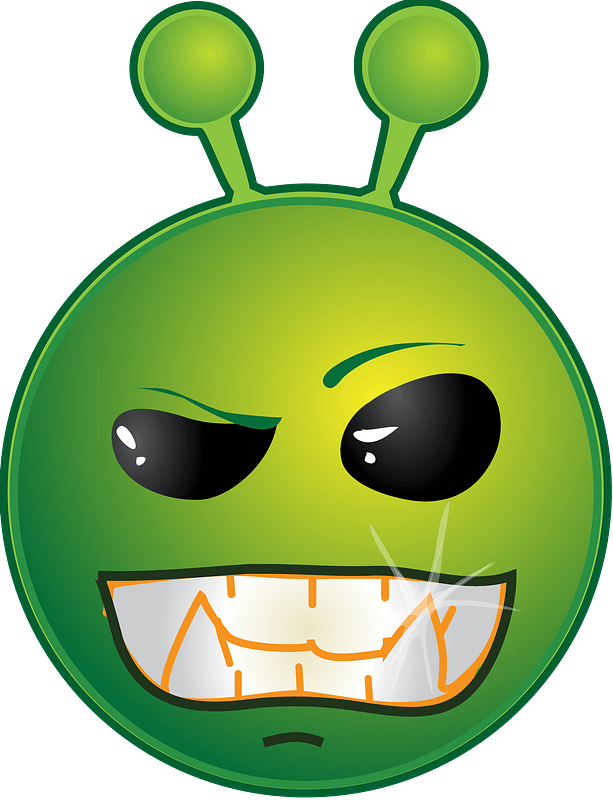 Smiley green alien naah