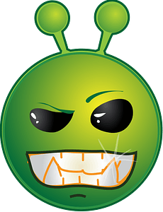 Smiley green alien naah