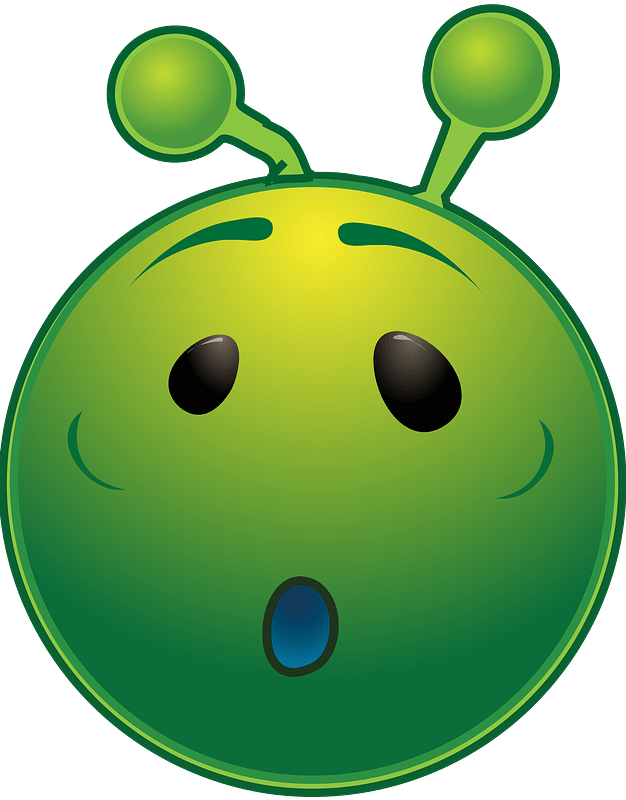 Smiley green alien o-oh