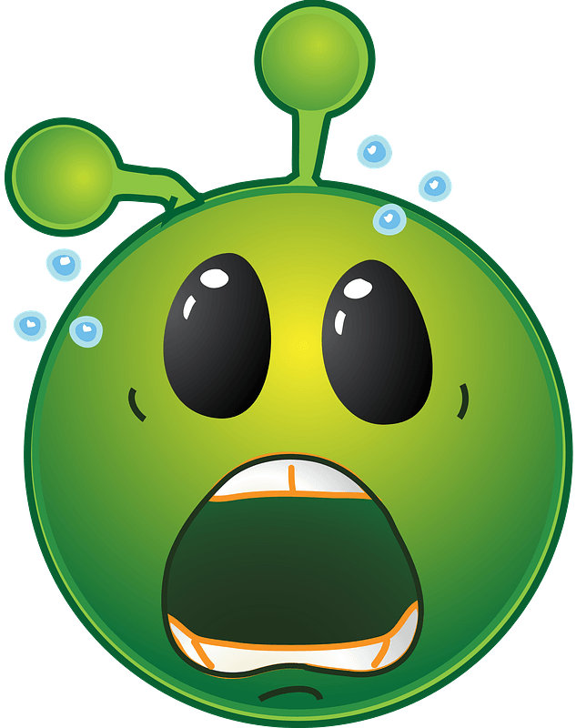 Smiley green alien scary ohh