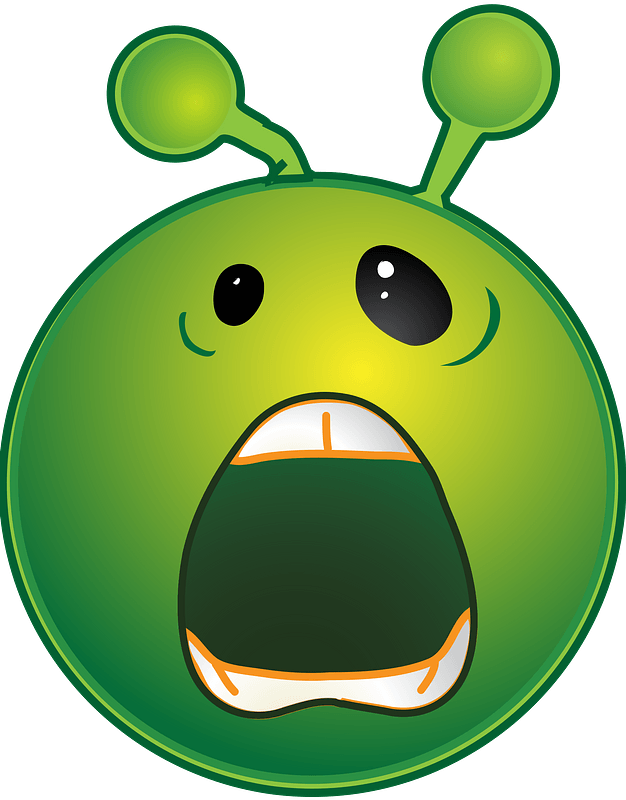 Smiley green alien whaaa