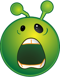 Smiley green alien whaaa