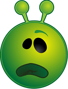 Smiley green alien whatface