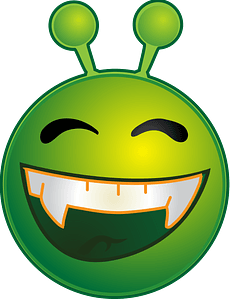 Smiley green alien