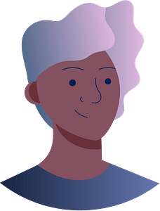 Woman with grey hair