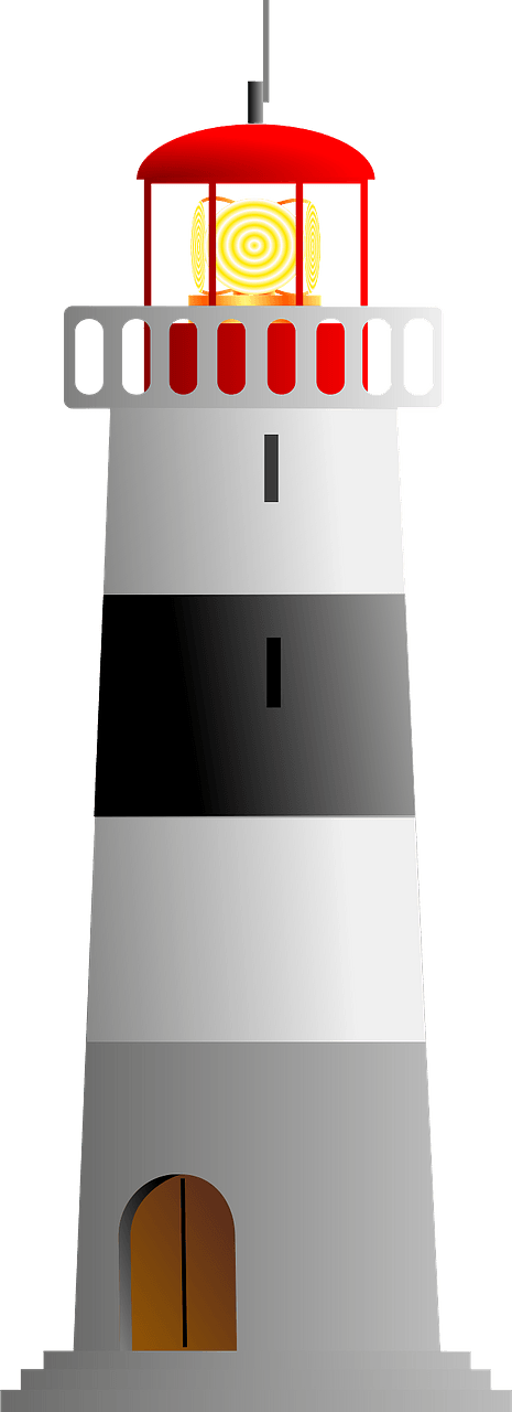 Black and White Horizontal Stripe Lighthouse