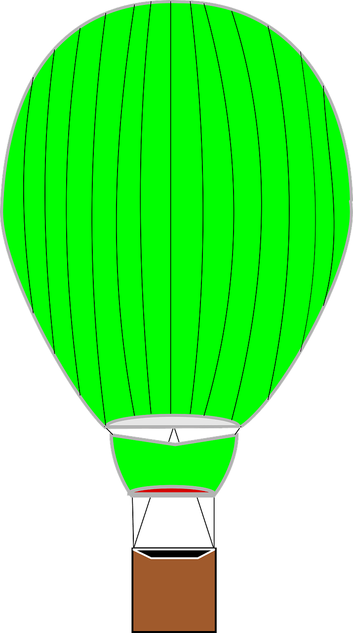 Green hot air balloon