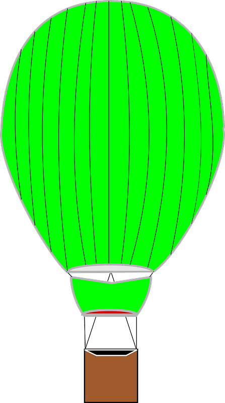 Green hot air balloon