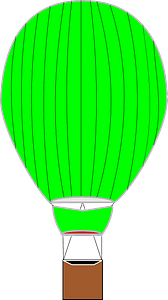 Green hot air balloon