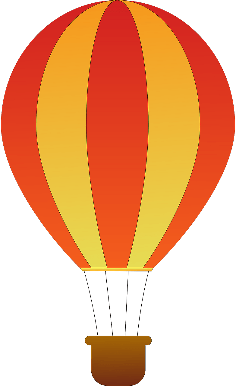 Orange and Yellow Vertical Striped Hot Air Balloon