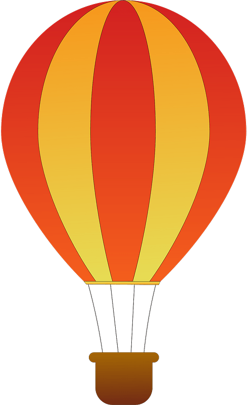 Orange and Yellow Vertical Striped Hot Air Balloon
