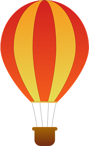 Orange and Yellow Vertical Striped Hot Air Balloon