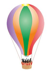 Rainbow Vertical Striped Hot Air Balloon