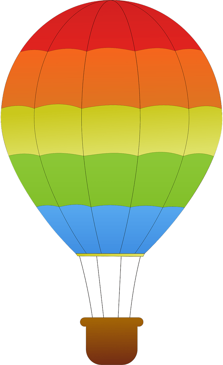 Rainbow Horizontal Striped Hot Air Balloon