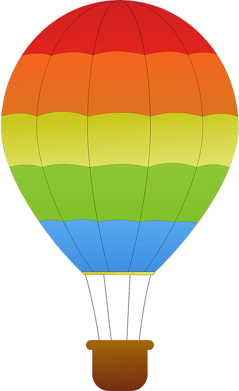 Rainbow Horizontal Striped Hot Air Balloon