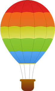 Rainbow Horizontal Striped Hot Air Balloon