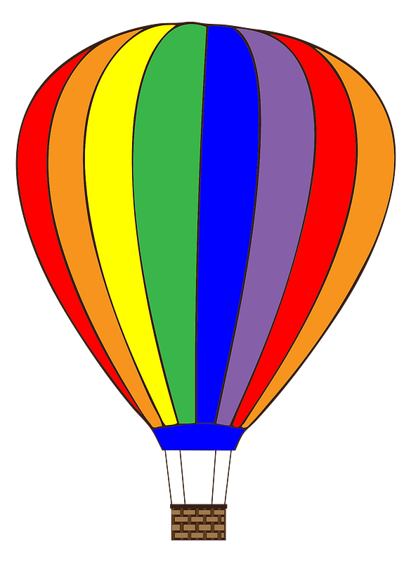 Rainbow Vertical Striped Hot Air Balloon