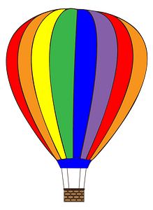 Rainbow Vertical Striped Hot Air Balloon
