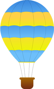 Blue and Yellow Horizontal Striped Hot Air Balloon