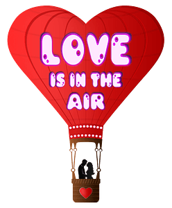 Valentine's day hot air balloon