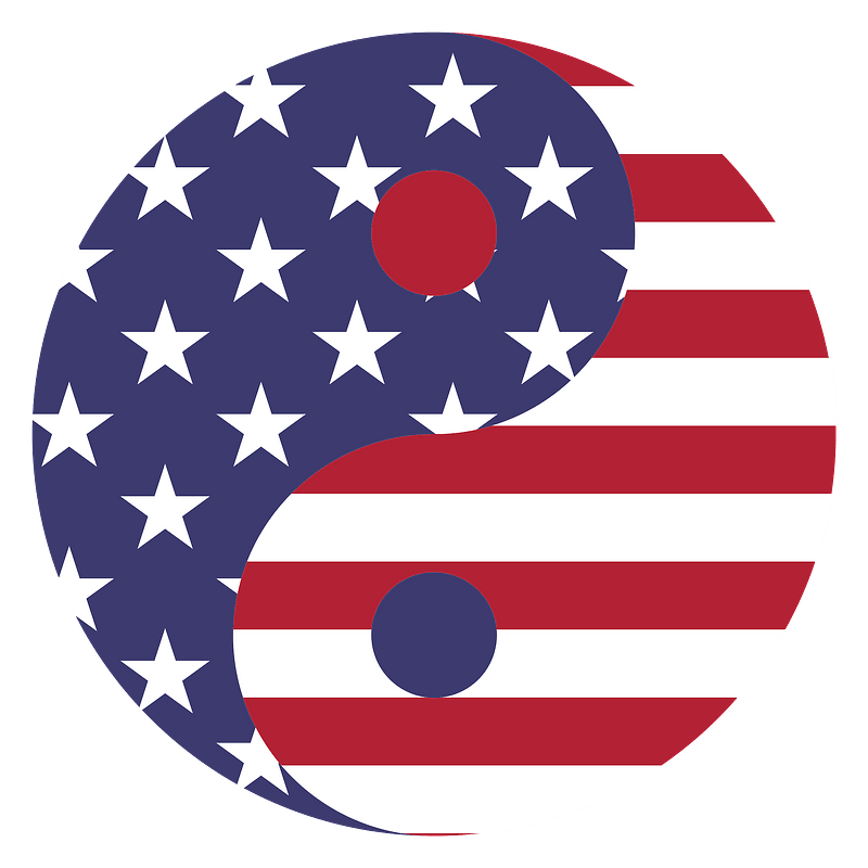 American flag yin yang