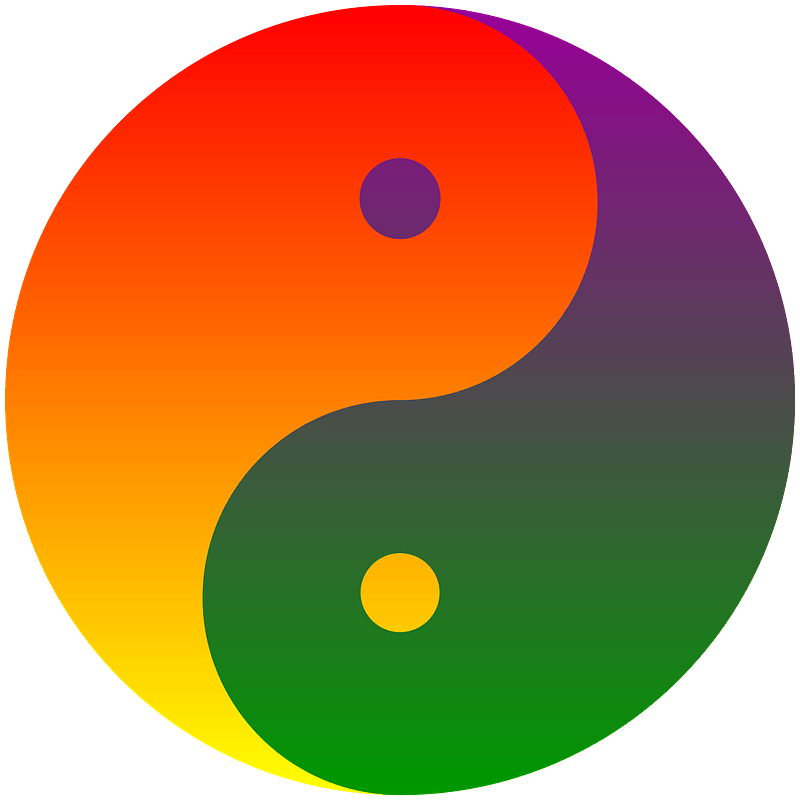 Rainbow blend Yin-Yang