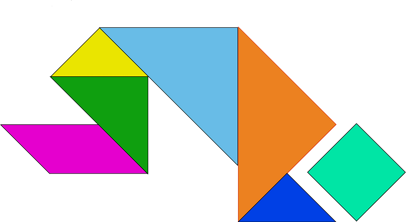 Tangram praying person