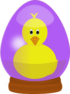Chick in easter egg globe