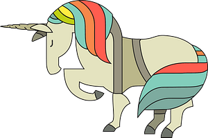 Stylized cartoon horse unicorn