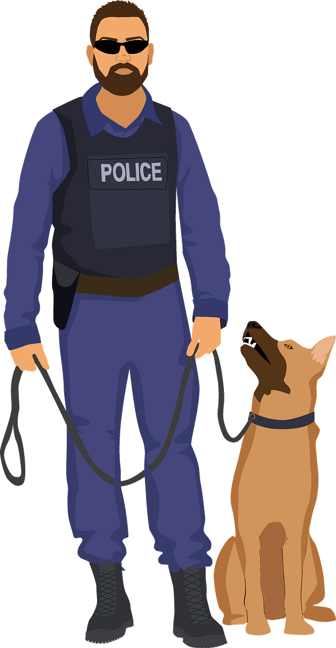 Policeman with a dog