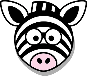 Cartoon zebra face