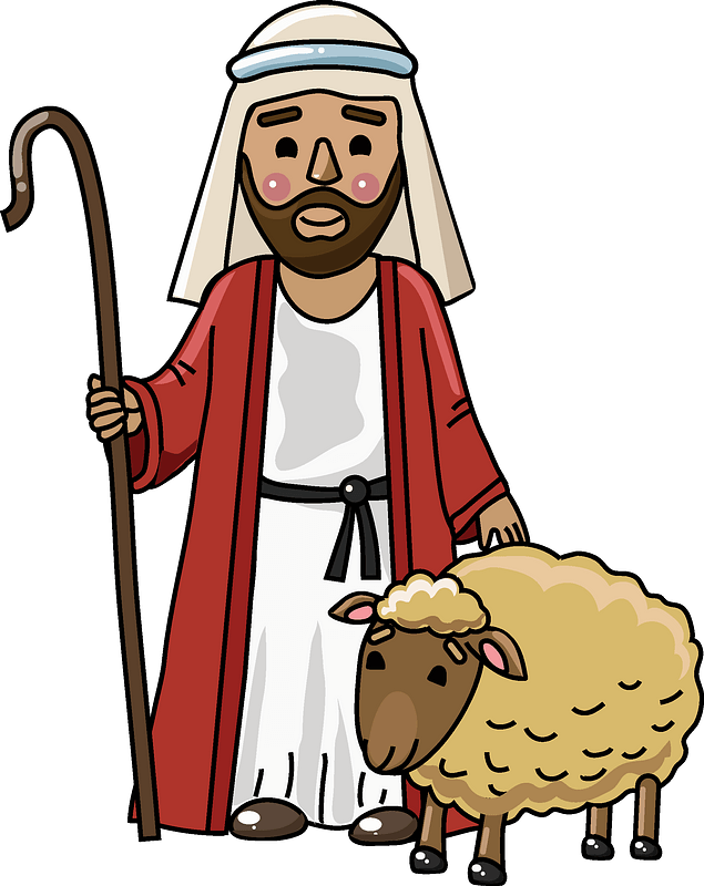 Shepherd with a sheep