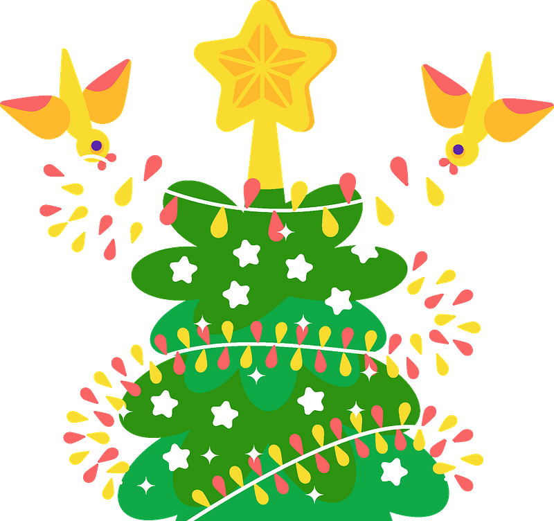 Lights on Christmas tree