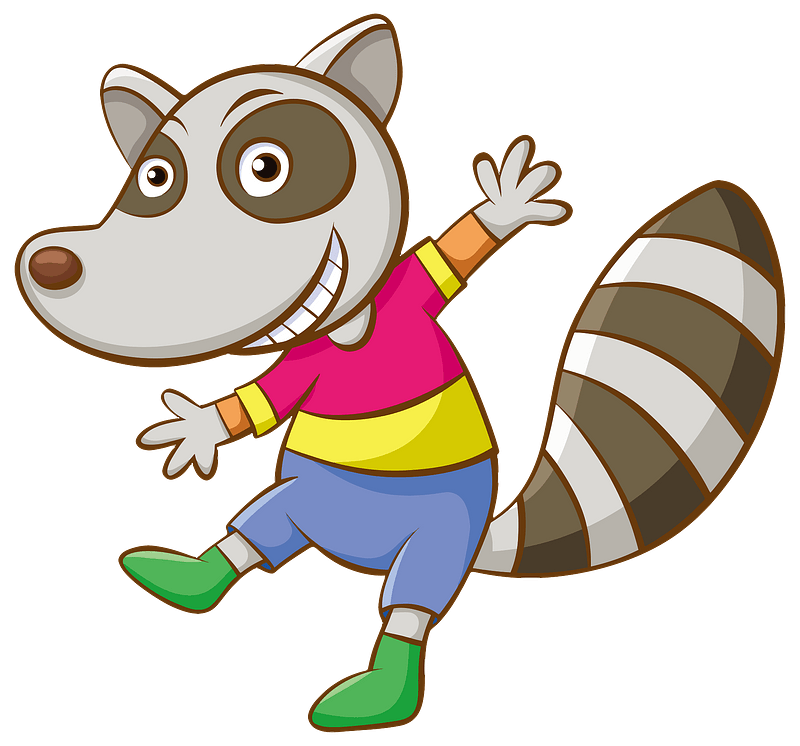 Cartoon raccoon