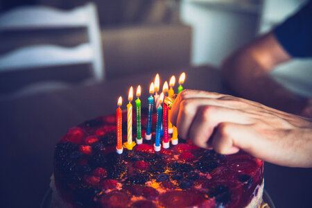 Birthday Cake with Candles photo