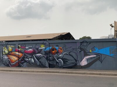 Graffiti street art wall painting