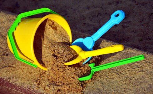 Bucket plastic sand
