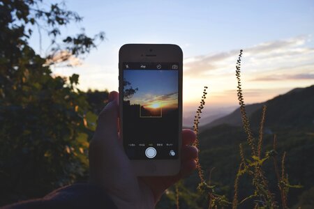 Sunset view taking photo