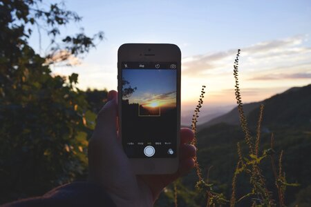 Sunset view taking photo photo