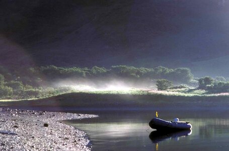 Lake mist morning