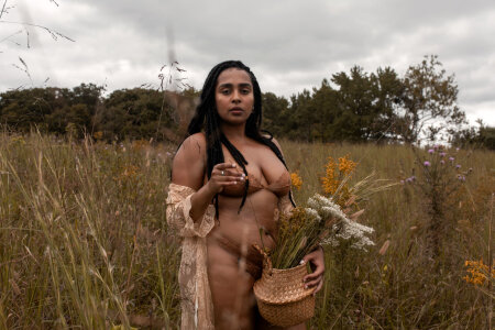 Woman in field photo