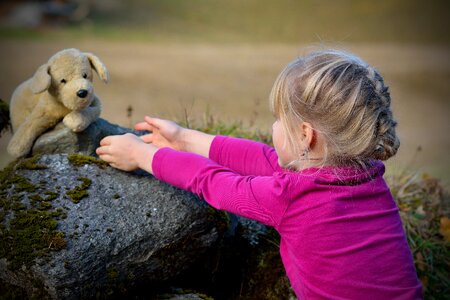 Teddy bear nature play photo