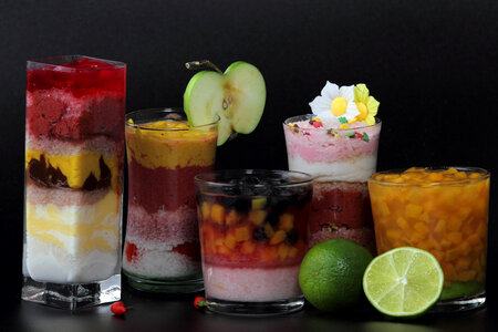 Mix of fruit cocktail smoothies photo