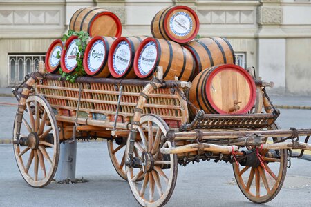 Barrels beer carriage photo