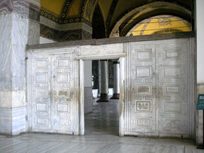 Marble Door in Hagia Sophia in Istanbul, Turkey photo