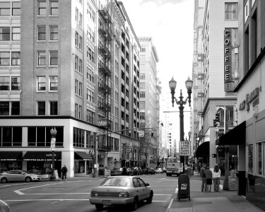 Traffic urban black and white