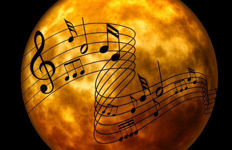 Music Notes over the moon photo