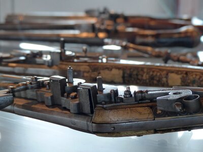 Close up old muzzleloader